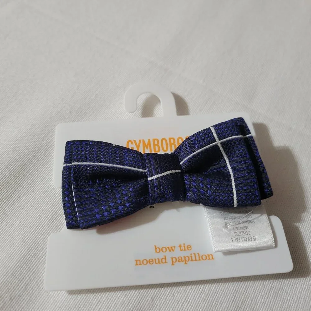 Gymboree 2015 NWT bow tie Buttons on shirt Blue Plaid